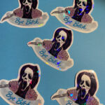 Bye Bitch Horror Movie Baddie Holographic Sticker - Image 2