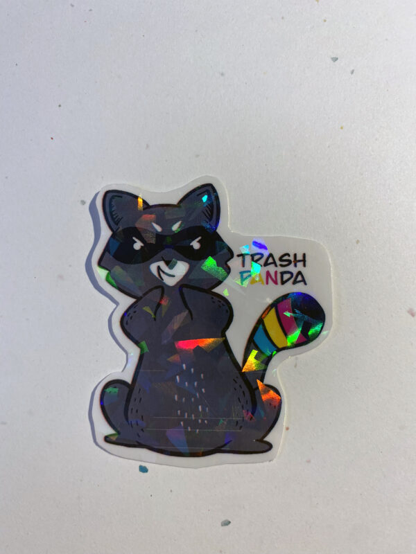 Trash PANda Pansexual Raccoon Holographic Sticker