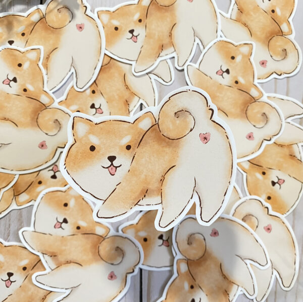 Shiba Inu Watercolor Matte Sticker