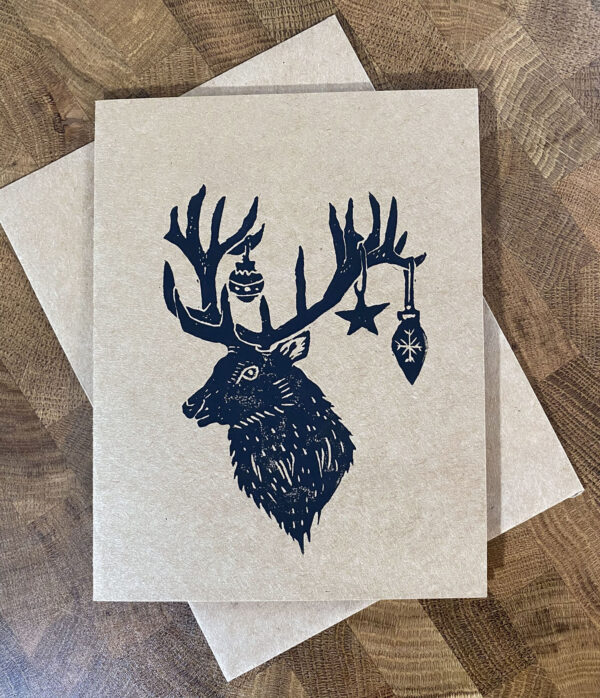 Oh Deer Linocut Holiday Card - Image 7