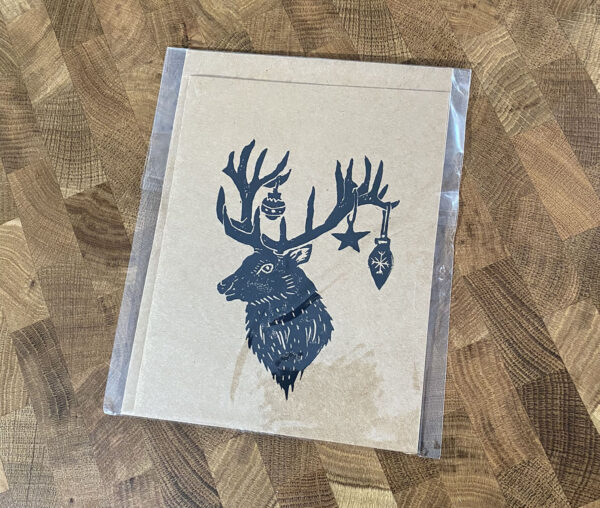 Oh Deer Linocut Holiday Card - Image 8