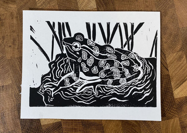 Frogge Linocut Print